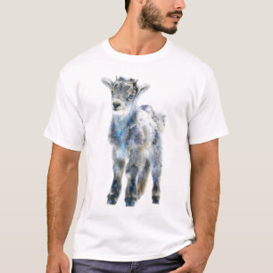 Camiseta Ilustración de cabrito de cabra montés iridiscente