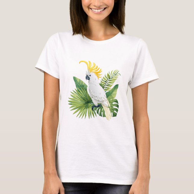 Camiseta Ilustración de cacatúa loro (Anverso)