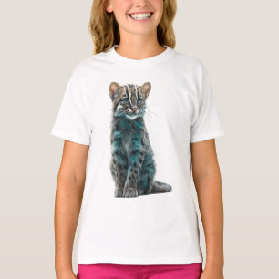 Camiseta Ilustración de cachorro de gato montés con efecto
