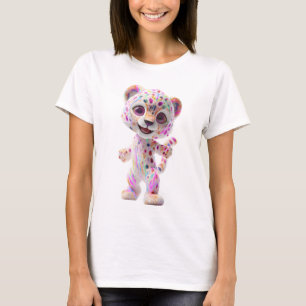 Camiseta Ilustración de cachorro de guepardo arcoíris para 