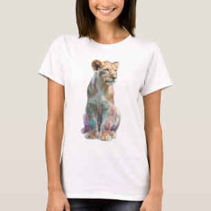 Camiseta Ilustración de cachorro de león con acuarela vibra