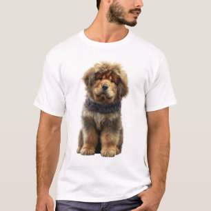 Camiseta Ilustración de cachorro de mastín tibetano esponjo