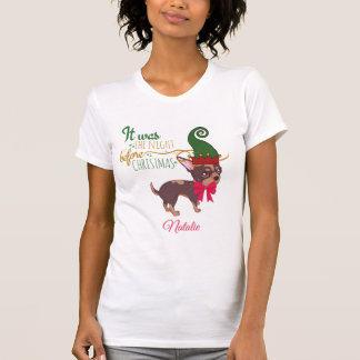 Camiseta ilustracion de cachorro navidades