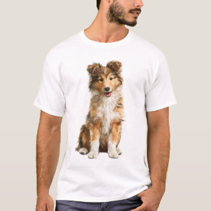 Camiseta Ilustración de cachorro Sheltie feliz para hombres