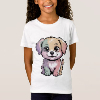 Camiseta Ilustración de cachorro soñador con pastel