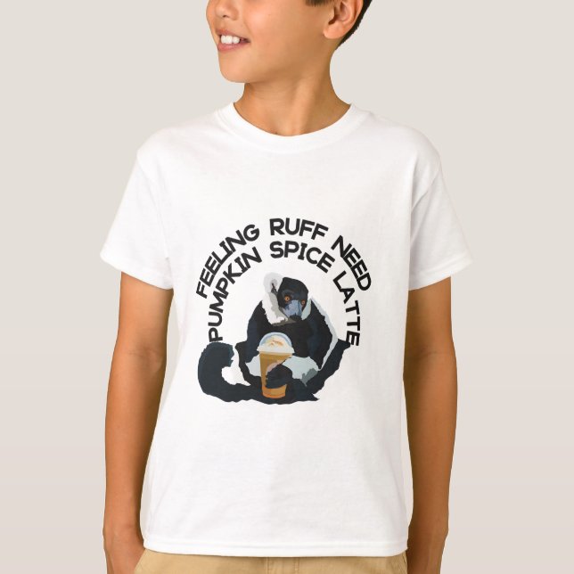 Camiseta Ilustracion de café Lemur lindo Primato de Madagas (Anverso)