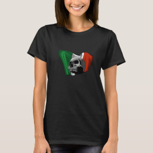 Camiseta Ilustración de calavera con bandera de Italia Dise