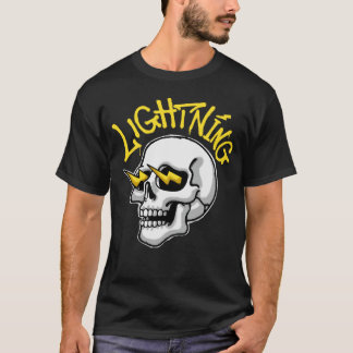 Camiseta Ilustración de calavera con streetwear de rayo
