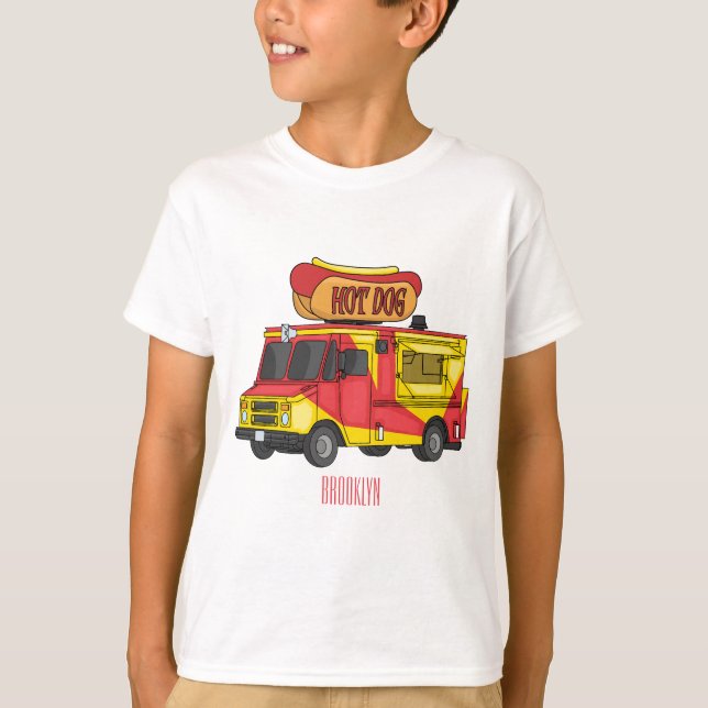 Camiseta Ilustracion de camión de comida para perros calien (Anverso)