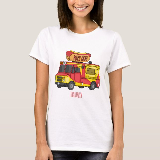 Camiseta Ilustracion de camión de comida para perros calien (Anverso)