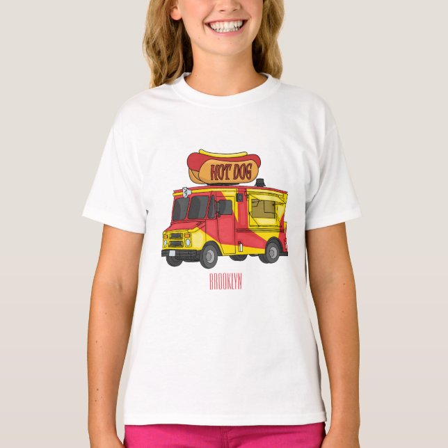 Camiseta Ilustracion de camión de comida para perros calien (Anverso)