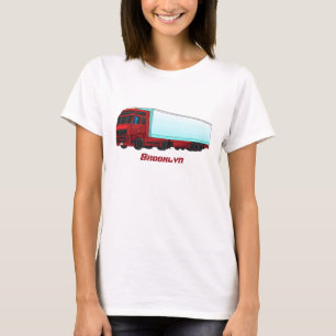 Camiseta Ilustración de camión remolque rojo