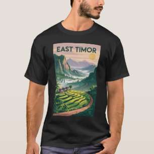 Camiseta Ilustración de campos de Timor Oriental Arte de vi