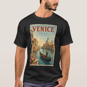 Camiseta Ilustración de canales de Venecia Italia Arte de v