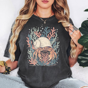 Camiseta Ilustración de cangrejo ermitaño arrecife de coral