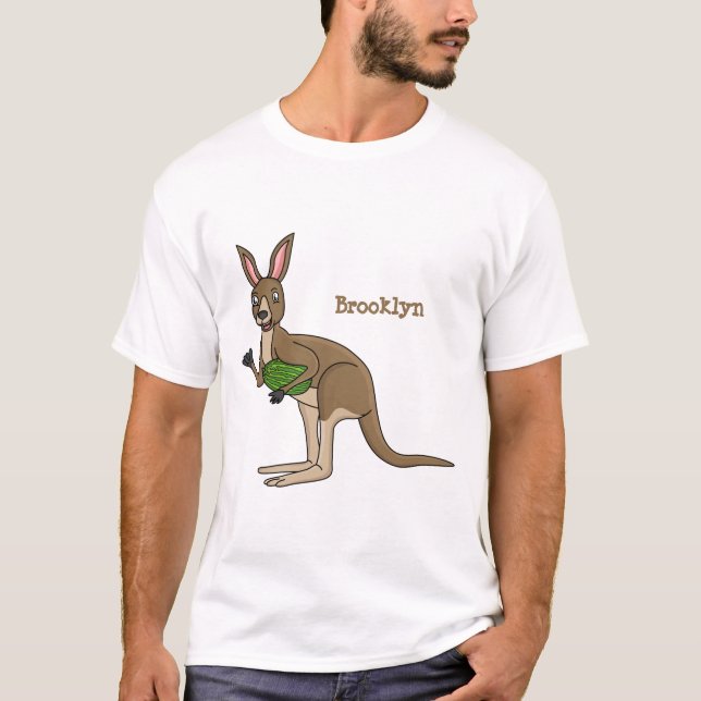 Camiseta Ilustracion de canguro australiano bastante feliz (Anverso)