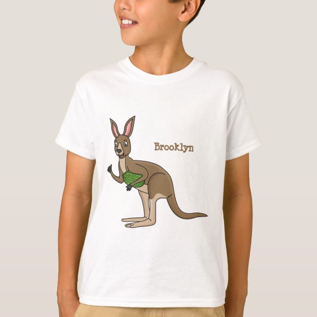 Camiseta Ilustracion de canguro australiano bastante feliz (Anverso)