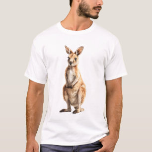 Camiseta Ilustración de canguro australiano dorado sobre ne