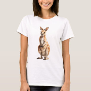 Camiseta Ilustración de canguro australiano dorado sobre ne
