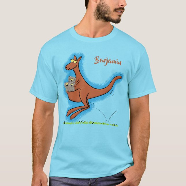 Camiseta Ilustracion de canguro y personalizado de koalas (Anverso)