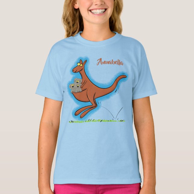 Camiseta Ilustracion de canguro y personalizado de koalas (Anverso)