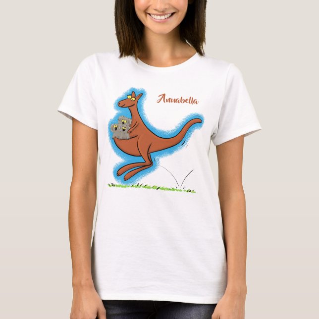 Camiseta Ilustracion de canguro y personalizado de koalas (Anverso)