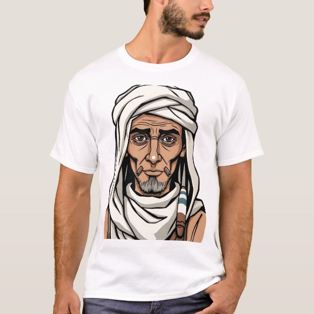 Camiseta Ilustracion de cara de artista egipcio (Anverso)