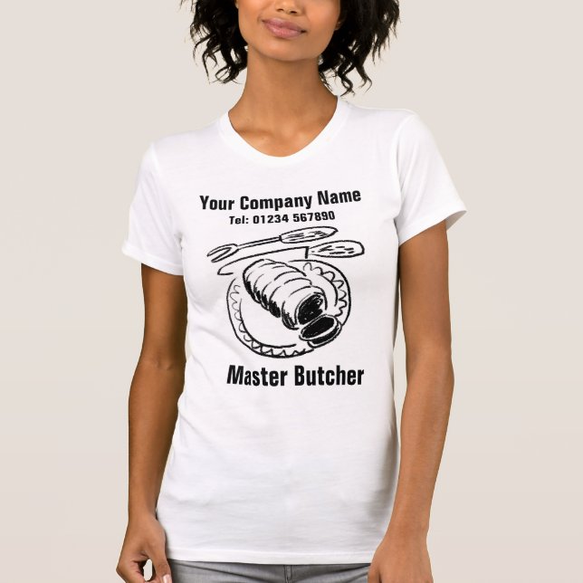 Camiseta Ilustracion de carne. Carnicero (Anverso)