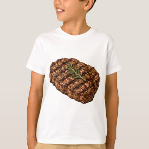 Camiseta Ilustración de carne de barbacoa de bistec costill
