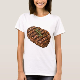 Camiseta Ilustración de carne de barbacoa de filete de cost