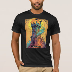 Camiseta Ilustración de carta de tarot, La Torre
