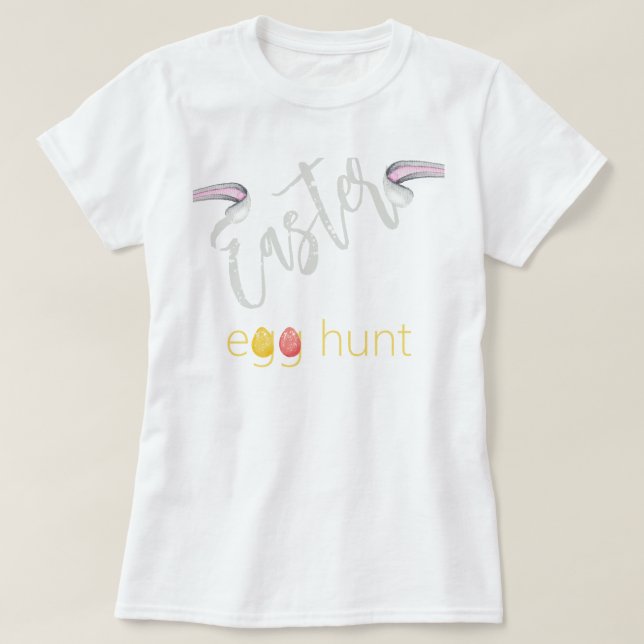 Camiseta Ilustracion de caza personalizada de huevos de pas (Diseño del anverso)