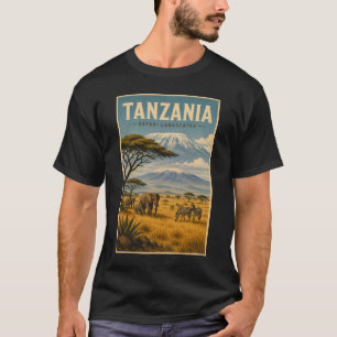 Camiseta Ilustración de cebra de safari de Tanzania Arte de