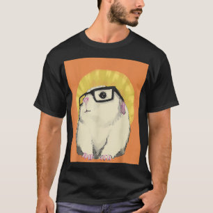 Camiseta Ilustracion de cerdo guineano con sabor a hipster 