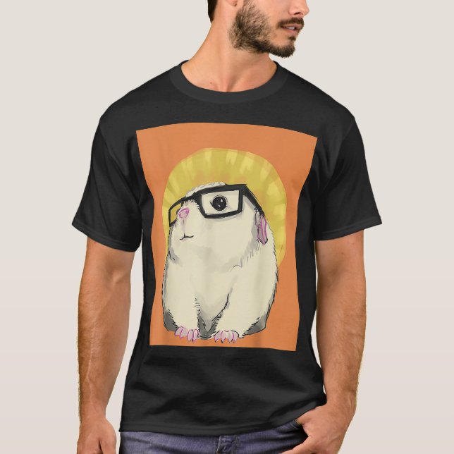 Camiseta Ilustracion de cerdo guineano con sabor a hipster  (Anverso)