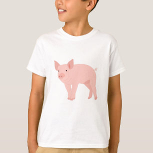Camiseta Ilustracion de cerdo rosado