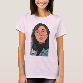 Camiseta Ilustración de chica elegante | Moda trendy 
