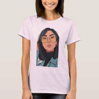 Camiseta Ilustración de chica elegante | Moda trendy
