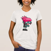 Ilustracion de Chica Zombie Rock Punk Cute