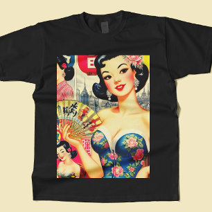 Camiseta Ilustracion de Chicas japoneses de época