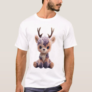 Camiseta Ilustración de ciervo adorable manchado de peluche