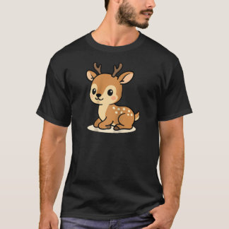 Camiseta Ilustración de ciervo de dibujos animados kawaii l