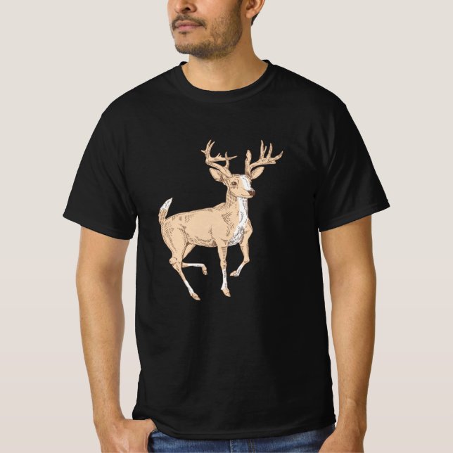 Camiseta Ilustracion de ciervos de Antler (Anverso)