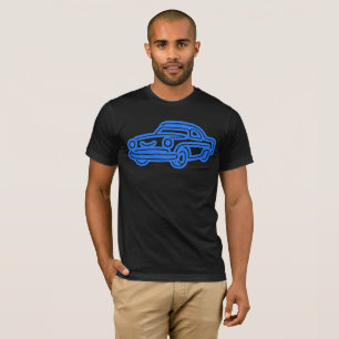 Camiseta Ilustración de Coche Antiguo Azul