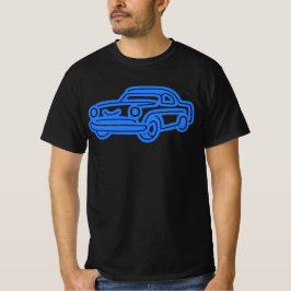 Camiseta Ilustración de Coche Antiguo Azul