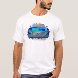 Camiseta Ilustración de coche deportivo azul en estilo acua