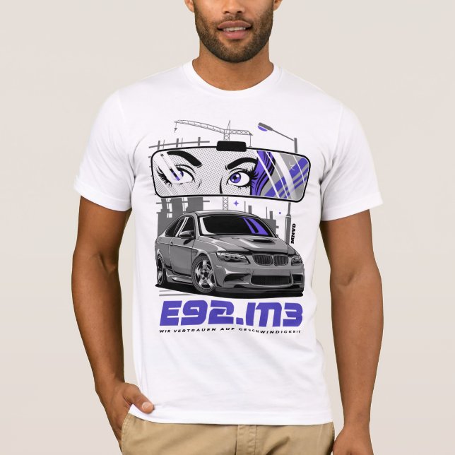 Camiseta Ilustracion de coche deportivo E92 M3 (Anverso)