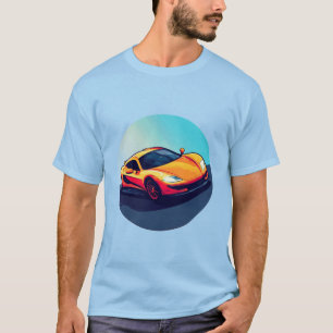 Camiseta Ilustración de coche deportivo estilizado