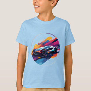 Camiseta Ilustración de coche deportivo futurista dinámico