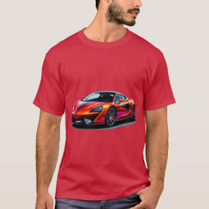 Camiseta Ilustración de coche deportivo rojo vibrante